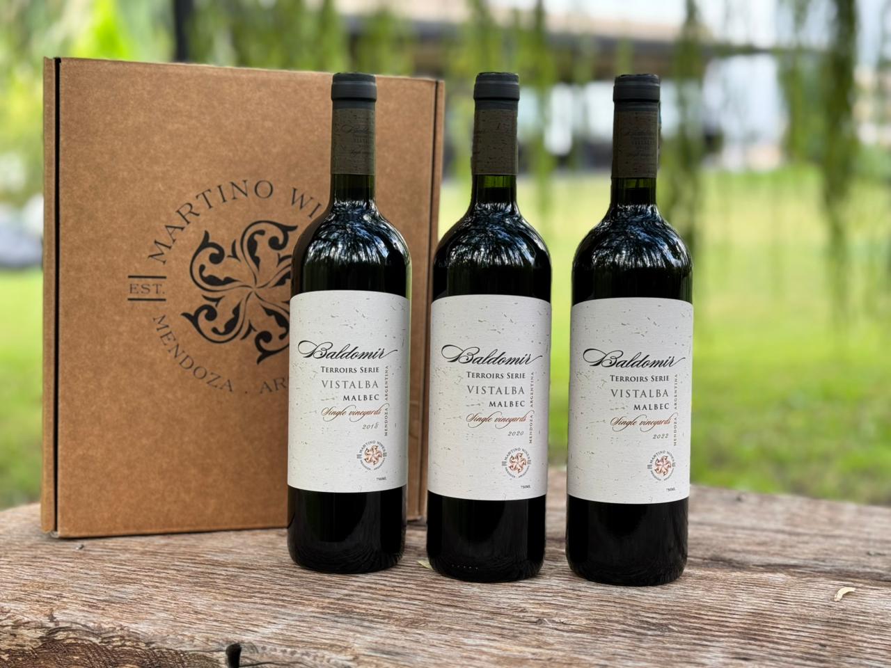 MARTINO WINES LANZA VERTICAL BALDOMIR MALBEC – EDICIÓN LIMITADA (2018 · 2020 · 2022)